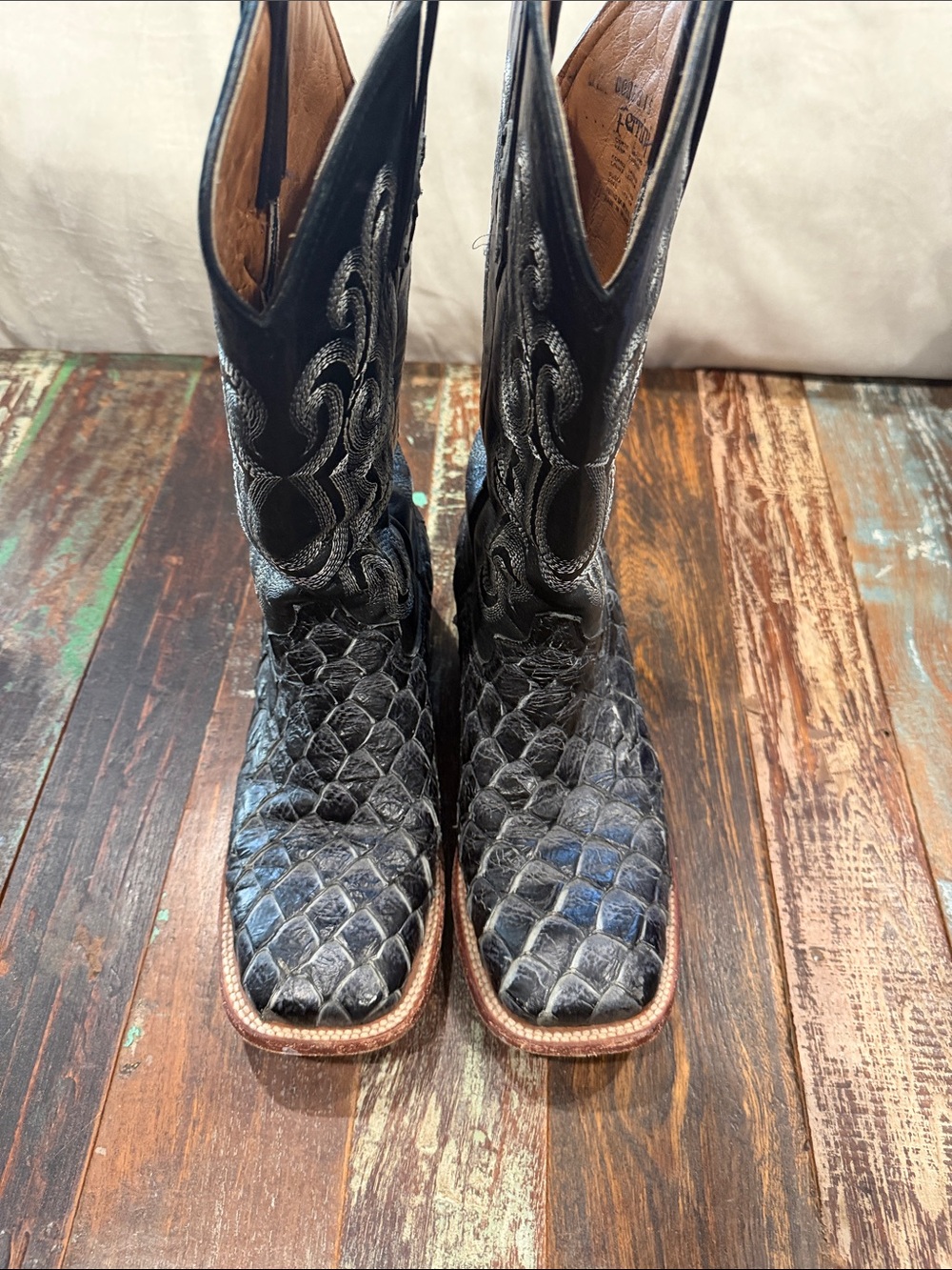 Ferrini women’s Black Pirarucu Cowboy Boots